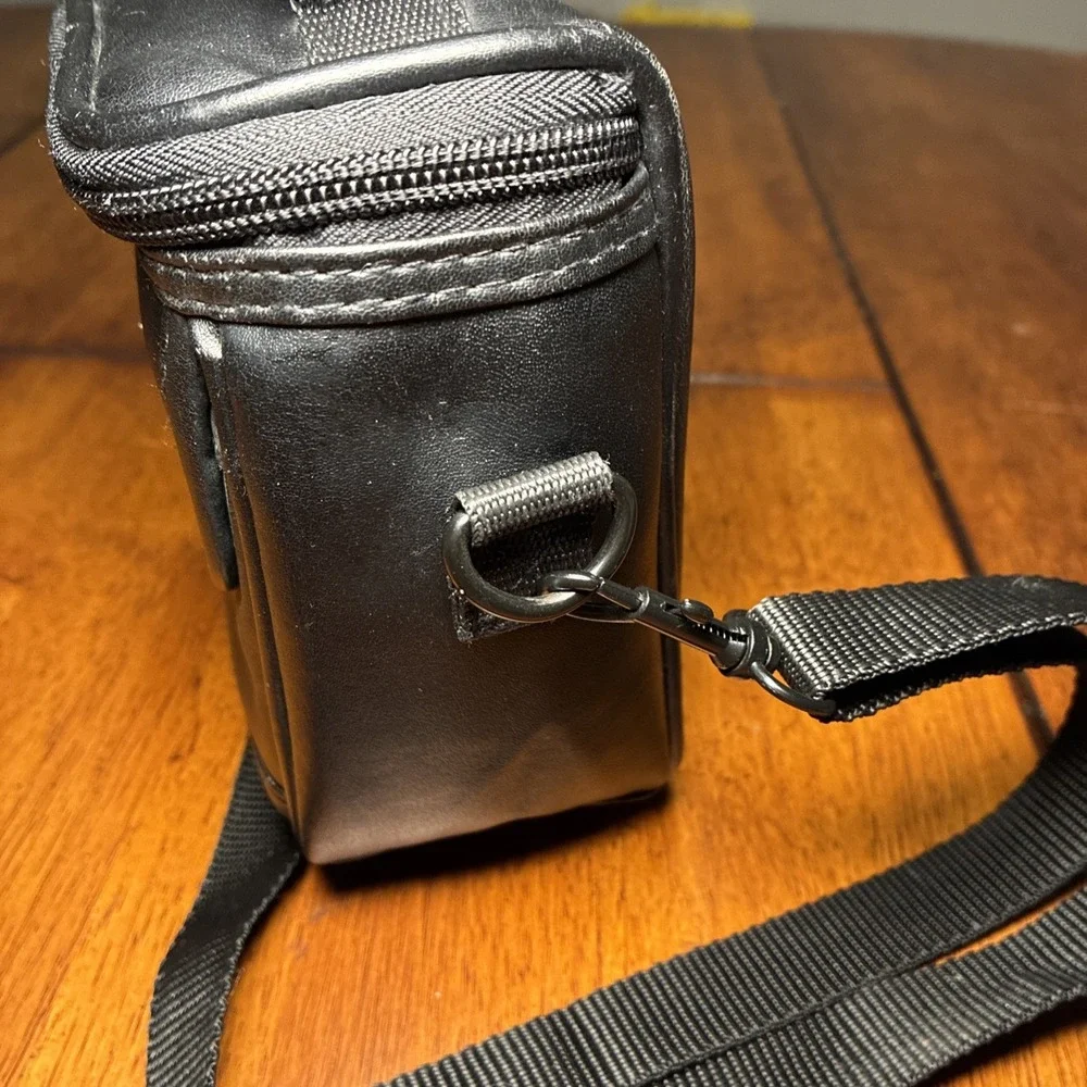 Icon Small Black Camera Storage Bag 6x5x3 Adjustable Strap